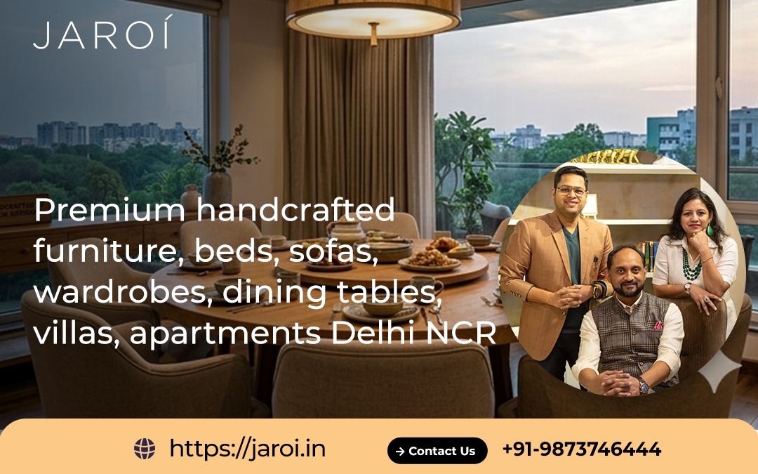 Premium handcrafted furniture, beds, sofas, wardrobes, dining tables, villas, apartments Delhi NCR